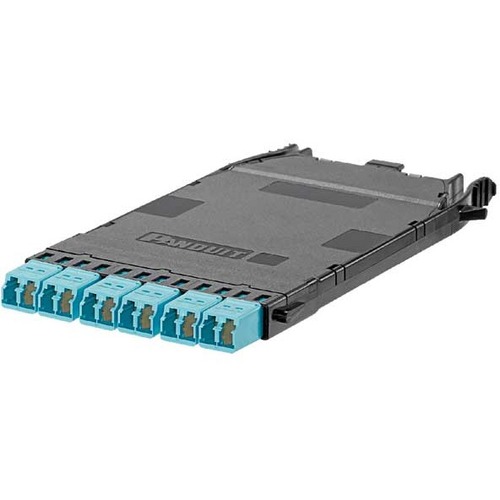 Panduit HD Flex Cassette - 12 Port(s) - 6 x Duplex - Aqua, Black