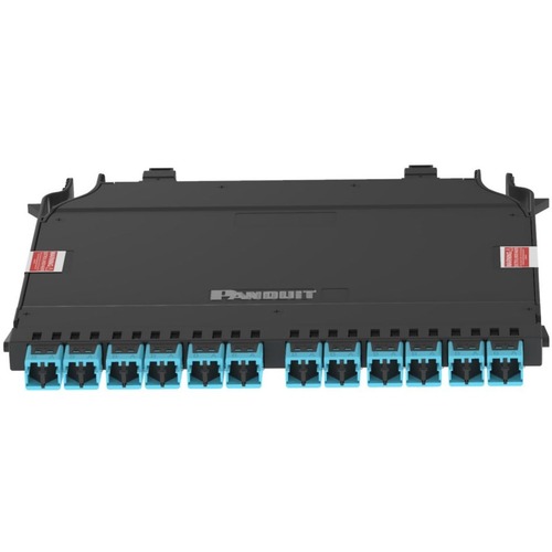 Panduit HD Flex Network Patch Panel - 6 x Duplex - Black, Aqua