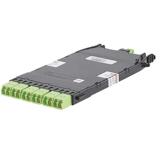 Panduit Fiber Optic Duplex Network Adapter - 1 Pack - 1 x MPO Network - Male - 12 x LC Network - Male - Lime Green, Black