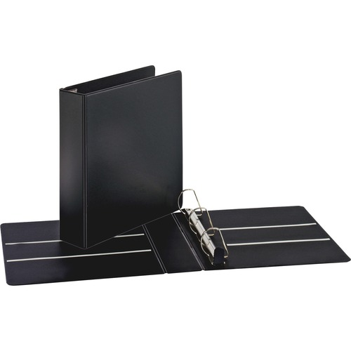 Business Source EasyOpen Locking Slant-D Ring Binders - 1" Binder Capacity - Letter - 8 1/2" x 11" Sheet Size - 200 Sheet Capacity - Slant D-Ring Fastener(s) - Inside Front & Back Pocket(s) - Polypropylene, Chipboard - Black - Locking Ring, Non-stick, Exp - Standard Ring Binders - BSN26967