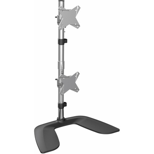 StarTech.com Vertical Dual Monitor Stand, Free Standing Height Adjustable Stacked Monitor Stand up to 27" (17.6lb/8kg) VESA Mount Displays - VESA mount 75x75/100x100mm vertical dual monitor stand - Stacked displays up to 27in or ultrawide up to 34in (17.6
