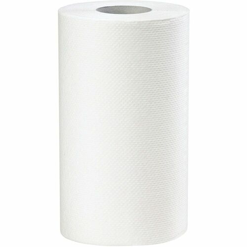 White Swan Roll Towel - 1 Ply - 7.50" (190.50 mm) Width x 205 ft (62.48 m) Length - 2" (50.80 mm) Core - Cross-Wave - White - Fiber - 24 / Case