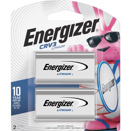 Energizer CRV3 Batteries, 2 Pack - For Multipurpose - 3 V DC - 3000 mAh - Lithium (Li) - 2 / Pack
