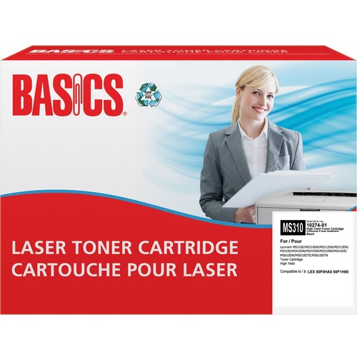 Basics® Remanufactured Laser Cartridge (Lexmark® 50F1H00 & 50F04AO) Black - Laser - High Yield - 5000 Pages