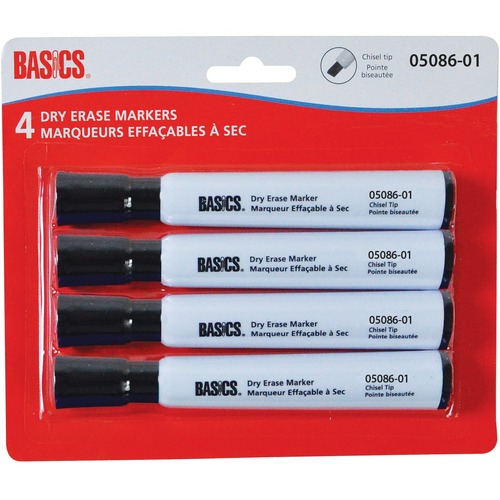 Basics Dry Erase Marker - Chisel Marker Point Style - 4 / Pack