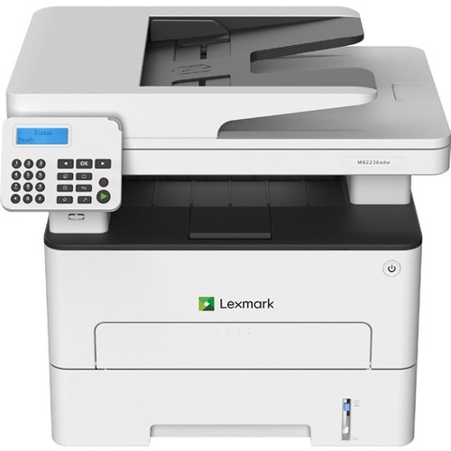 Lexmark MB2236adw Laser Multifunction Printer-Monochrome-Copier/Fax/Scanner-36 ppm Mono Print-600x600 dpi Print-Automatic Duplex Print-30000 Pages-251 sheets Input-Color Flatbed Scanner-600 dpi Optical Scan-Wireless LAN-Apple AirPrint - Copier/Fax/Printer