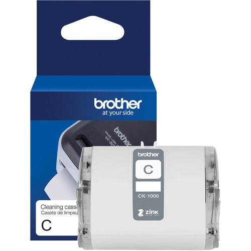 Brother Genuine CK-1000 ~ 2 (1.97") 50 mm wide x 6.5 ft. (2 m) Cleaning Roll for Brother VC-500W Label and Photo Printers - For Printer - 1 Each - White