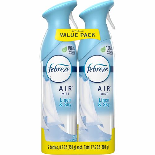 Febreze Linen/Sky Air Spray Pack - Liquid - 8.8 fl oz (0.3 quart) - Linen & Sky - Odor Neutralizer, VOC-free - 2 / Pack