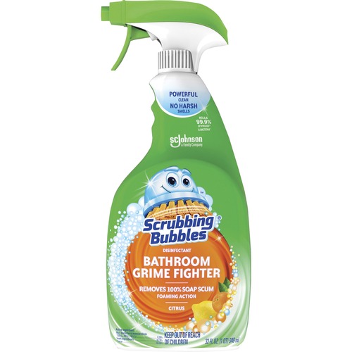 Scrubbing Bubbles® Bathroom Grime Fighter - Spray - 32 fl oz (1 quart) - Fresh Citrus Scent - 8 / Carton - Clear