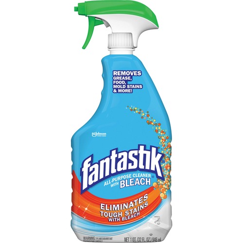 fantastik® All-purpose Cleaner with Bleach - 32 fl oz (1 quart) - Fresh Clean Scent - 1 Each - Anti-bacterial - Clear