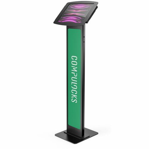 Compulocks Space iPad BrandMe Floor Stand - Up to 12.9" Screen Support - 44" (1117.60 mm) Height x 11" (279.40 mm) Width - Floor - Aluminum - Black