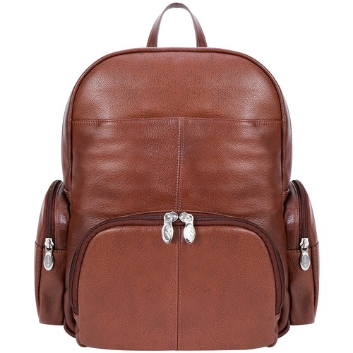 McKleinUSA CUMBERLAND 8836 Carrying Case (Backpack) for 15" Notebook - Brown - Calfskin Leather Body - Fabric Interior Material - Shoulder Strap - 16.5" Height x 5.5" Width x 12.5" Depth - Unisex