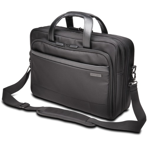 Kensington Contour Carrying Case (Briefcase) for 15.6" Notebook - Black - Puncture Resistant, Water Resistant, Drop Resistant - 1680D Ballistic Polyester Body - Checkpoint Friendly - Handle - 16.5" Height x 18.3" Width x 6" Depth - 1 Each
