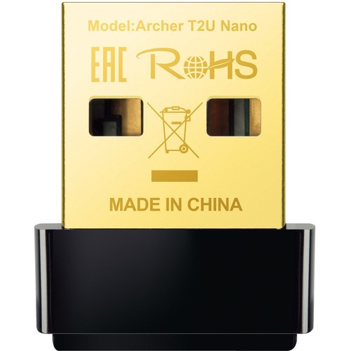 TP-Link Archer T2U Nano IEEE 802.11ac - Wi-Fi Adapter for Notebook - USB 2.0 - 600 Mbit/s - 2.40 GHz ISM - 5 GHz UNII - External