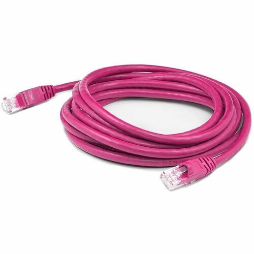 AddOn 25ft RJ-45 (Male) to RJ-45 (Male) Straight Pink Cat5e UTP PVC Copper Patch Cable - 25 ft Category 5e Network Cable for Network Device - First End: 1 x RJ-45 Network - Male - Second End: 1 x RJ-45 Network - Male - Patch Cable - 24 AWG - Pink - 1
