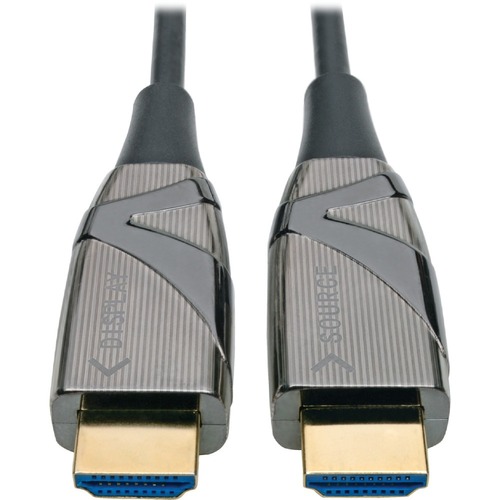 Tripp Lite High-Speed HDMI Cable HDMI 2.0 Fiber AOC 4K @60Hz Black M/M 40M - 131.23 ft Fiber Optic A/V Cable for TV, Audio/Video Device, Notebook, Home Theater System, Tablet, HDTV, Blu-ray Player, Chromebook, Projector, Monitor, MacBook - First End: 1 x 