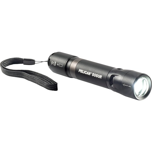 Pelican 5050R Flashlight - LED - 883 lm Lumen - 1 x 18650 - Lithium Ion (Li-Ion) - Battery Rechargeable - Battery, USB - Anodized Aluminum, Nitrile Rubber - Black
