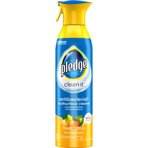 Pledge Multi-Surface Antibacterial Everyday Cleaner - Spray - 9.7 fl oz (0.3 quart) - 1 Each - Clear