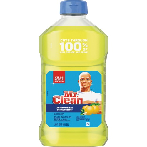 Mr. Clean Antibacterial Cleaner - Liquid - 45 fl oz (1.4 quart) - Summer Citrus Scent - Yellow - Multipurpose Cleaners - PGC77131