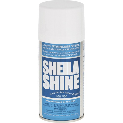 Sheila Shine Calif-Approved Stainless Steel Polish - Aerosol - 10 fl oz (0.3 quart) - 1 Each - White