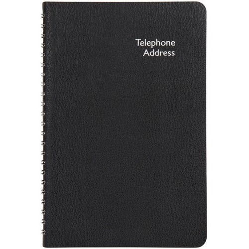 Office Depot® Brand Pajco Pocket Telephone/Address Book, 5 1/4" x 8 1/4 - Wire Bound - 5.25" x 8.25" Sheet Size - White Sheet(s) - Black Print Color - Assorted Cover - Vinyl - Recycled - 0 Each