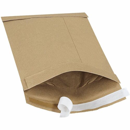Office Depot® Brand Kraft Self-Seal Padded Mailers, #1, 7 1/4" x 12" , Pack Of 100 - Padded - 12" Width x 7 1/4" Length - Self Adhesive - Kraft - 100 / Pack