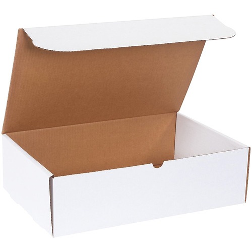 Office Depot White Literature Mailers, 17 1/8" x 11 1/8" x 5" , Pack Of 50 - Shipping - 11 1/8" Width x 17 1/8" Length - White - Paper, Cardboard, Corrugated - 50 / Pack