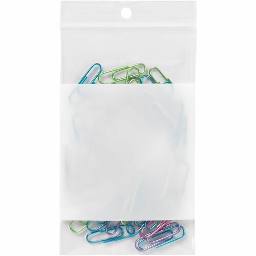 Office Depot® Brand Reclosable Bags With Write-On Panel, 3" x 5" , Box Of 100 - 3" Length x 5" Width - Zipper Closure - Clear - 100 Box