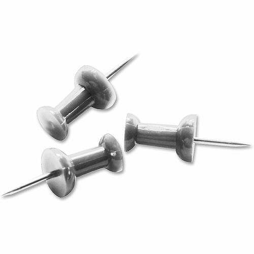 Office Depot® Brand Pushpins, Standard, 9/10" , Silver, Pack Of 25 - 0.9" Length - Silver - Metal - 25 Pack