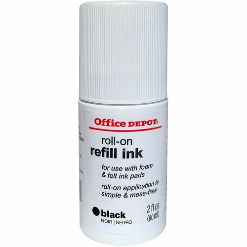 Office Depot® Brand Roll On Ink, 2 Oz, Black - Stamp Pads & Refills ...