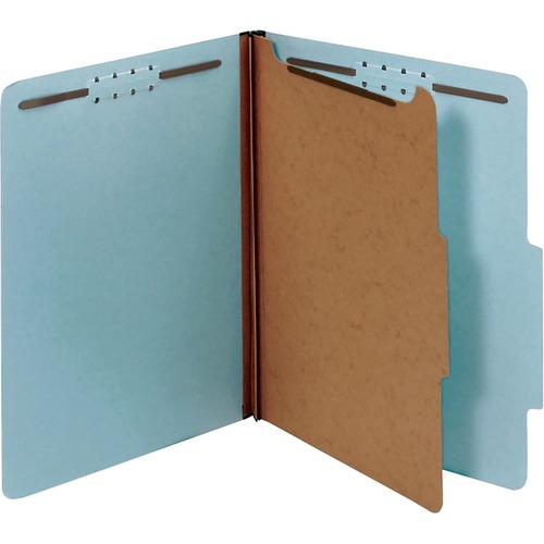 Office Depot 2/5 Tab Cut Legal Classification Folder - 8 1/2" x 14" - 1 3/4" Expansion - 6 Fastener(s) - 2" Fastener Capacity - Center Tab Position - 1 Divider(s) - Blue - 1