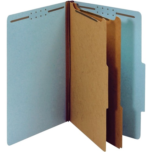 Office Depot 2/5 Tab Cut Legal Classification Folder - 8 1/2" x 14" - 2 1/2" Expansion - 6 Fastener(s) - 2" Fastener Capacity - Center Tab Position - 2 Divider(s) - Blue - 1
