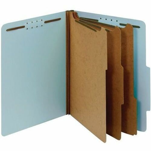Office Depot® Brand Classification Folders, 3-1/2" Expansion, 3 Dividers, 8 1/2" x 11" , Letter, Blue, Box of 1 - 8 1/2" x 11" - 3 1/2" Expansion - 8 Fastener(s) - 2" Fastener Capacity - Center Tab Position - 3 Divider(s) - Blue - 1