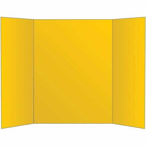 Office Depot® Brand 2-Ply Tri-Fold Project Board, 36" x 48" , Yellow - Yellow Corrugated Cardboard Surface - Foldable - 36" Height x 48" Width x 0.5" Depth - 1 Each