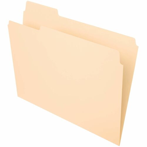 Office Depot® Brand File Folders, 1/3 Tab Cut, Left Position, Letter Size, Manila, Pack Of 100 - 8 1/2" x 11" - Capacity0" Expansion - Top Tab Location - Left Tab Position - Card Stock - Manila - 10% Recycled - 100