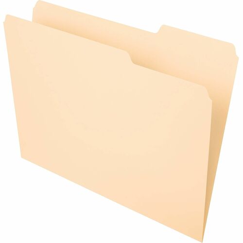 Office Depot® Brand File Folders, 1/3 Tab Cut, Right Position, Letter Size, Manila, Pack Of 100 - 8 1/2" x 11" - Capacity0" Expansion - Top Tab Location - Right Tab Position - Card Stock - Manila - 10% Recycled - 100