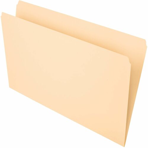 Office Depot® Brand File Folders, Straight Cut, Legal Size, Manila, Pack Of 100 - 8 1/2" x 14" - Capacity0" Expansion - Top Tab Location - Assorted Tab Position - Card Stock - Manila - 10% Recycled - 100