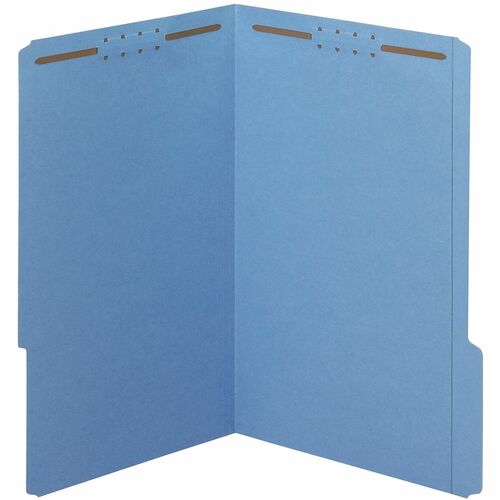 Office Depot® Brand Color Fastener File Folders, Legal Size (8-1/2" x 14"), 2" Expansion, Blue, Box Of 50 - 8 1/2" x 14" - 2" Expansion - 2 Fastener(s) - 2" Fastener Capacity - Top Tab Location - Center Tab Position - 0 Divider(s) - Paper - Blue - Non
