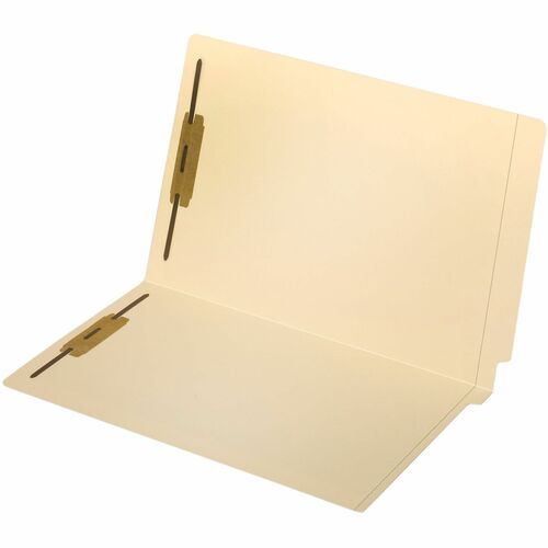Office Depot® Brand Reinforced End-Tab Fastener Folders, Legal Size, Manila, Pack Of 50 Folders - 8 1/2" x 14" - 3/4" Expansion - 2 Fastener(s) - 2" Fastener Capacity - End Tab Location - Assorted Tab Position - Manila - Manila - Coated Fastener - 8% 
