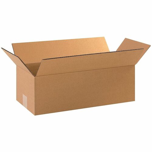 Partners Brand Long Boxes, 18"L x 8"H x 6"W, Kraft, Pack Of 25 - External Dimensions: 18" Length x 8" Width x 6" Height - 200 lb - Lift-off Closure - Standard Duty - Corrugated Cardboard - Kraft - For Shipping - Recycled - 25 / Pack