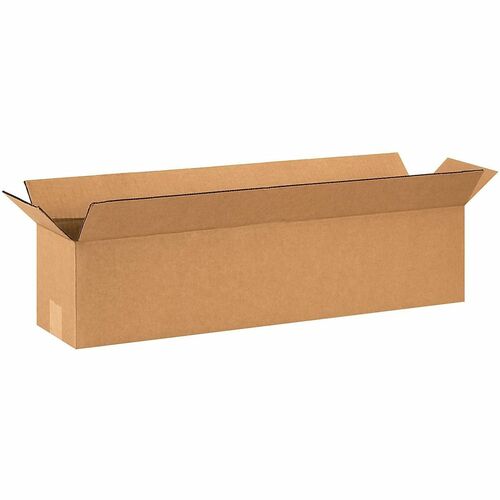 Partners Brand Long Boxes, 28"L x 6"H x 6"W, Kraft, Pack Of 20 - External Dimensions: 28" Length x 6" Width x 6" Height - 200 lb - Lift-off Closure - Standard Duty - Corrugated Cardboard - Kraft - For Shipping - Recycled - 20 / Pack
