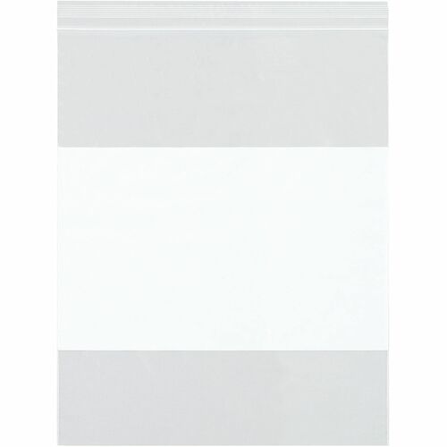 Partners Brand 2 Mil White Block Reclosable Poly Bags, 5" x 8" , Clear, Case Of 1000 - 8" Length x 5" Width x 8" Depth x 2 mil (51 Micron) Thickness - Low Density - Zipper Closure - Clear - Low Density Polyethylene (LDPE) - 1000 Case