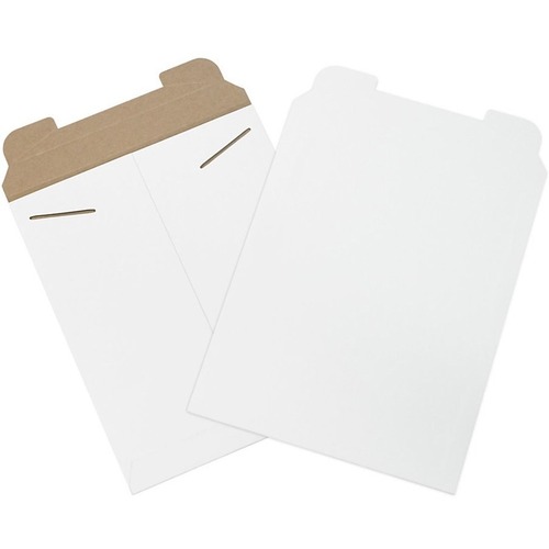 Office Depot White Flat Mailers, 11" x 13 1/2" , Box Of 100 - Shipping - 13 1/2" Width x 11" Length - Flap - White - Paper, Paperboard, Chipboard - 100 / Case
