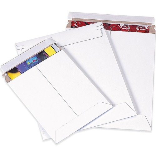 Office Depot Self-Seal Stayflats Mailers, 9" x 11 1/2" , White, Box Of 100 - Shipping - 11 1/2" Width x 9" Length - Self-sealing - White - Paper, Paperboard - 100 / Case