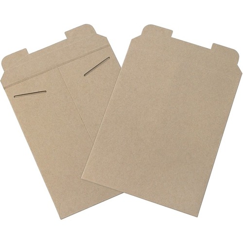 Office Depot Stayflats Mailers, 9 3/4" x 12 1/4" , Kraft, Box Of 100 - Shipping - 12 1/4" Width x 9 3/4" Length - Flap - Kraft, Brown - Paper, Paperboard - 100 / Case