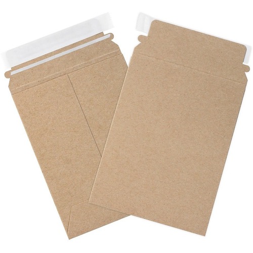 Office Depot Self-Seal Kraft Stayflats Mailers, 6" x 8" , Box Of 100 - Shipping - 8" Width x 6" Length - Self-sealing - Kraft, Brown - Paper, Paperboard - 100 / Case