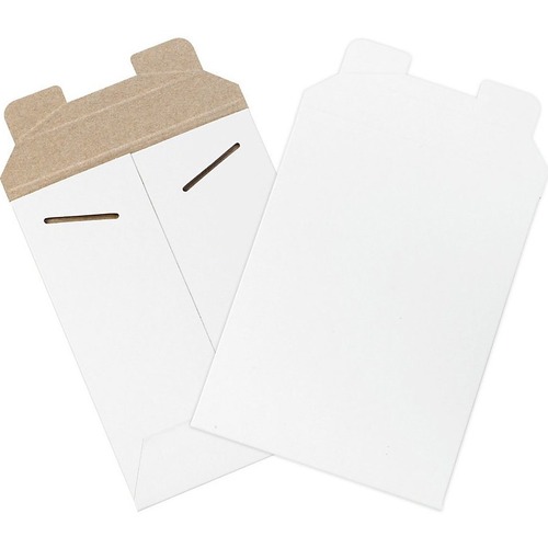 Office Depot White Flat Mailers, 6" x 8" , Box Of 100 - Shipping - 8" Width x 6" Length - Flap - White - Paper, Paperboard, Chipboard - 100 / Case