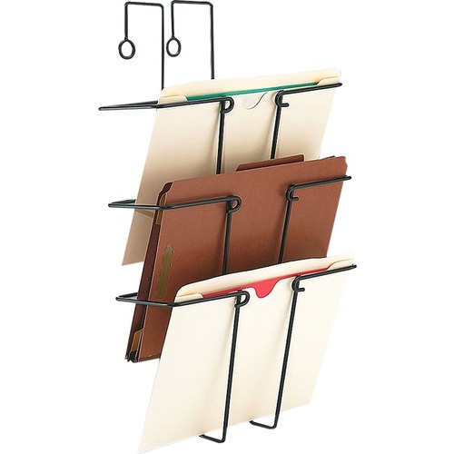 Office Depot Partition Wire Triple File Pocket, Black - 3 Pocket(s) - 22.4" Height x 12.6" Width x 8.3" Depth - Black - Wire