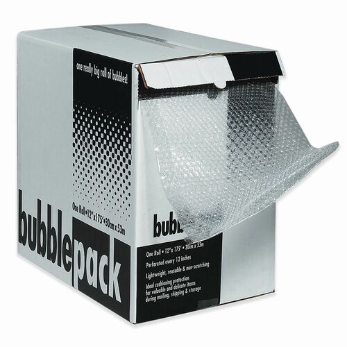 Bubble Dispenser Pack, 3/16" x 12" x 175' - 175 ft Length - Moisture Resistant, Perforated - Clear - 1 Each