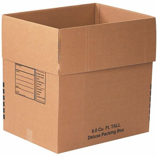 Office Depot® Brand Deluxe Moving Boxes, 24" x 18" x 24" , Kraft, Pack Of 10 - External Dimensions: 24" Length x 18" Width x 24" Height - Flap Closure - Standard Duty - Paper, Cardboard - Kraft - For Moving - Recycled - 10 / Box